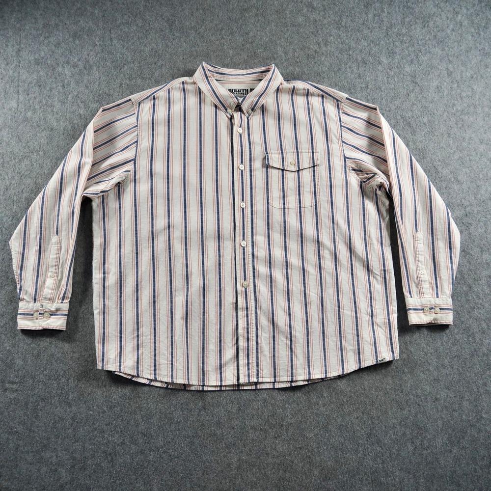 Duluth Trading Co Men's Untucked Length Shirt 2XL Multicolor Striped Relaxed Fit